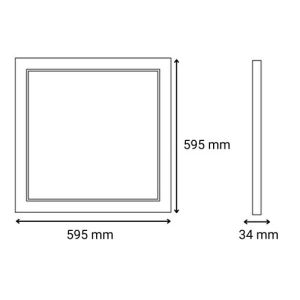 Dimensions plafonnier LED 600x600 Vision-el