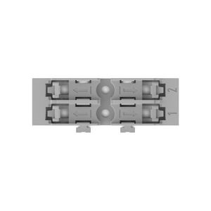 Support de fixation 2 voies Wago à visser pour bornes S221 InLine à levier - vue de dessus
