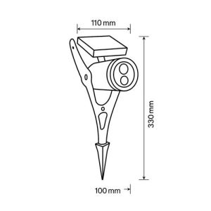 Dimensions du spot led extérieur 250lm Watt & Home
