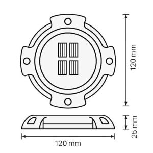 Dimensions du pavé de sol pour éclairage extérieur Watt & Home