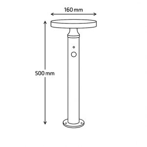 Dimensions de la balise LED Watt & Home Jupiter