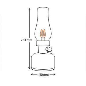 Dimensions de la lanterne LED Watt & Home Mistral