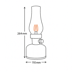 Dimensions de la lanterne LED Watt & Home Mistral