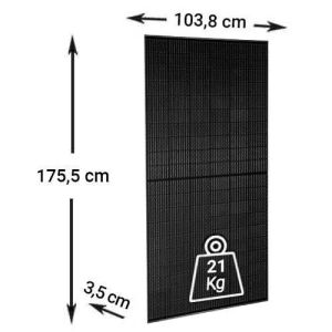 Panneau solaire monocristallin ELECTROLUX 375Wc noir - image avec dimensions