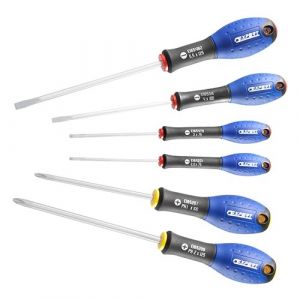 JEU 6 TOURNEVIS PLATS ET CRUCIFORMES, MANCHE ANTIDERAPANT ERGONOMIQUE