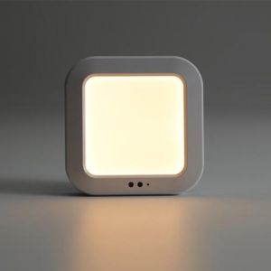 Réglette LED carré blanc GAO magnétique et rechargeable par USB éclairée - vue de face