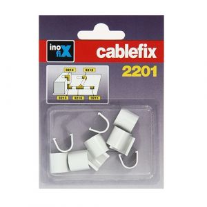 INOFIX Cablefix Accessoires droits 8 x 7 mm pour gaine adhésive - Blanc