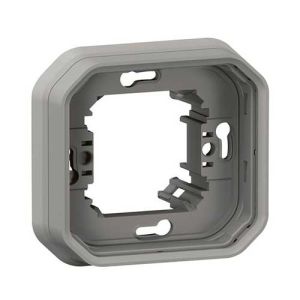 Support plaque gris étanche IP55 Legrand Plexo - vue de face
