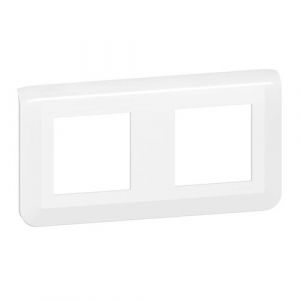 Plaque Double Horizontale Blanche Legrand Mosaic - Neuf Sous Blister - Réf. 078804L