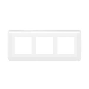Plaque Triple Horizontale ARNOULD INITIA 69880 - Blanc, Neuf, Pour Interrupteurs E71mm