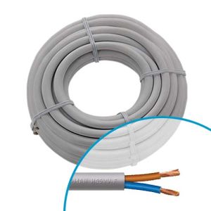 Câble électrique souple gris MIGUELEZ - fils conducteurs 2x1,5mm² bleu et marron - couronne de 10m