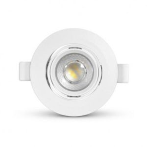 MIIDEX Spot LED encastrable CARAT II orientable 230V 5W 540lm CCT 90mm blanc - vue de face