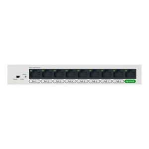 Switch Ethernet SCHNEIDER Resi9  9 ports, 8 ports 1 Gb POE 30W - photo vue côté avec les 9 ports