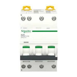 Schneider Electric Acti9 IDT40T - Interruttore Modulare Magnetotermico 3P+N, 10A, Curva C, Potere Di Interruzione 6kA, A9P22710 - 4