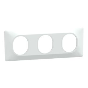 Plaque Triple Horizontale Hager Kallysta - Blanc Neve Version Pop Carrée