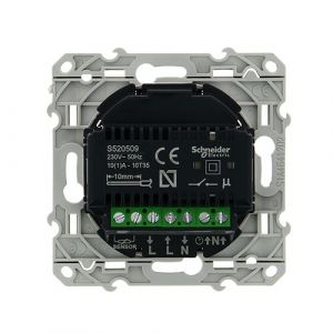 Mécanisme thermostat SCHNEIDER Odace fil pilote à écran tactile noir - S520509
