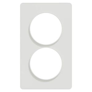 plaque double verticale blanche E57 SCHNEIDER Odace Touch - vue de face