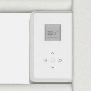 Le programmateur de ce radiateur sèche-serviettes Riva 4 étroit vous permet de personnaliser vos plannings de chauffe pour chaque jours de la semaine, et bien d'autres options encore.