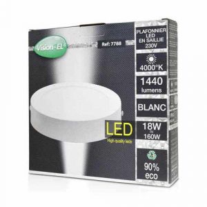 VISION-EL luminaire intérieur LED 230V 18W 1440lm 4000°K 220mm blanc - Packaging