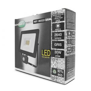 VISION-EL Projecteur extérieur LED extra plat à détection 230V 30W 2640lm anthracite - Boite