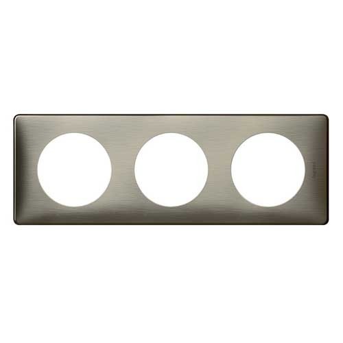 Plaque Triple Legrand CELIANE Aluminium Anodisé - Neuve