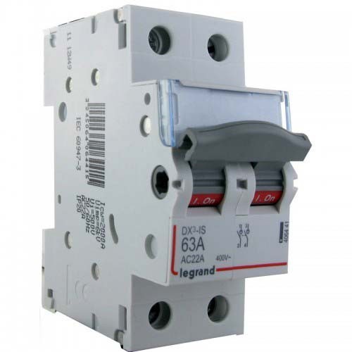 Interrupteur sectionneur LEGRAND bipolaire 400V 63A DX3 - 406441