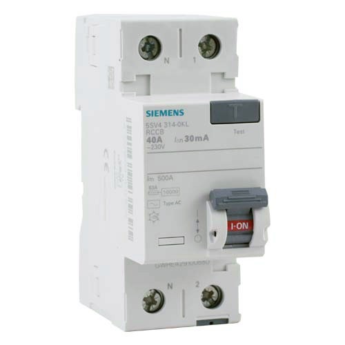 Interrupteur différentiel SIEMENS 40A 30mA type AC 123elec.com