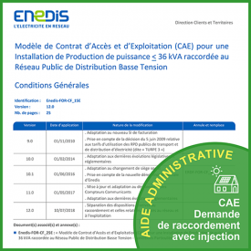 Aide administrative CAE - Demande de raccordement avec injection (< 18 kWc)