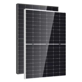 Panneau solaire monocristallin DMEGC coloris noir avec encadrement blanc