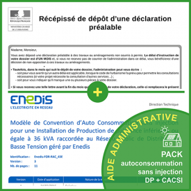 Aide administrative - Pack autoconsommation sans injection (< 3 kWc)