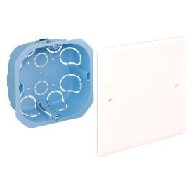 Boîte de dérivation bleu pour placo® 100x100x40mm Eurohm XL Pro avec couvercle blanc