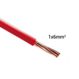 Fil électrique rigide H07VR 6mm² rouge - Prix au mètre