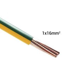 Fil électrique rigide H07VR 16mm² vert/jaune - Prix au mètre