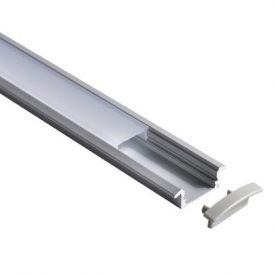 Lot de 2 profils aluminium à encastrer pour ruban LED - 1m