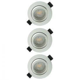 Lot de 3 spots LED encastrables et orientables 83mm GU10 230V 3x5W 380lm 2700K blanc