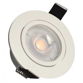 Spot LED remplaçable encastrable et orientable 230V 5W 400lm 2700K 82mm blanc
