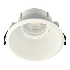 Support de spot basse luminance rond fixe 100mm avec douille GU10 automatique blanc