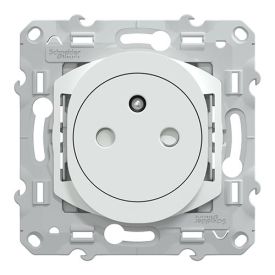 Prise électrique 2P+T 16A Schneider Ovalis Blanc - Mécanisme Seul (sans Plaque) - Modèle 2024