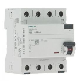 SIEMENS Interrupteur différentiel tétrapolaire 63A 30mA type A 4 modules 400V