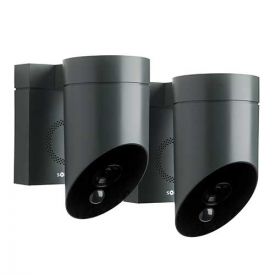 Lot de 2 caméras de surveillance extérieures SOMFY grises avec sirène intégrée - 1870472