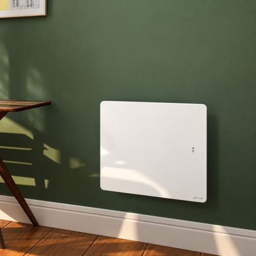 Radiateur connecté ATLANTIC Nirvana+ à inertie fonte horizontal blanc carat 1250W