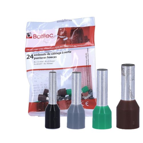 Embouts de câblage assortis BATILEC 1,5 à 10 mm² - Sachet de 24