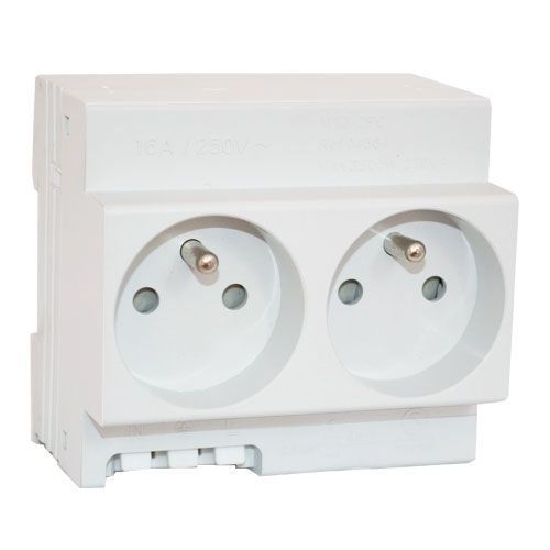 Double prise modulaire 2P+T 16A