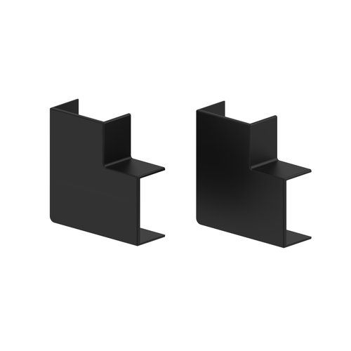 Lot de 2 angles plats GGK noir pour moulure électrique 22x12mm