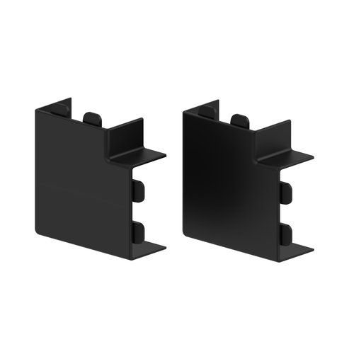 Lot de 2 angles plats noirs GGK à clipser sur votre goulotte électrique