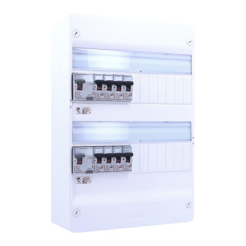 Tableau électrique pré-équipé LEGRAND Drivia auto 2 rangées 1ID 40A 1ID 63A 8 disjoncteurs