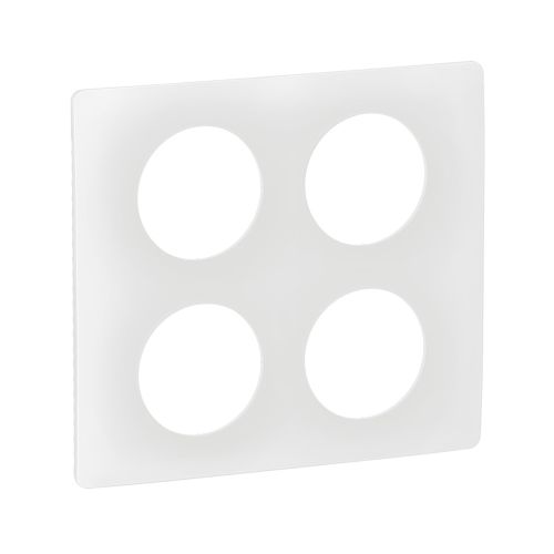 Plaque 2 x 2 postes blanc emaille LEGRAND Céliane
