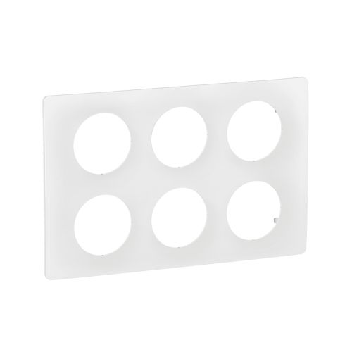Plaque 2 x 3 postes blanc emaille LEGRAND Céliane