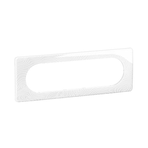 Céliane Plaque 6 à 8 modules blanc relief V2, schéma de dimensions.