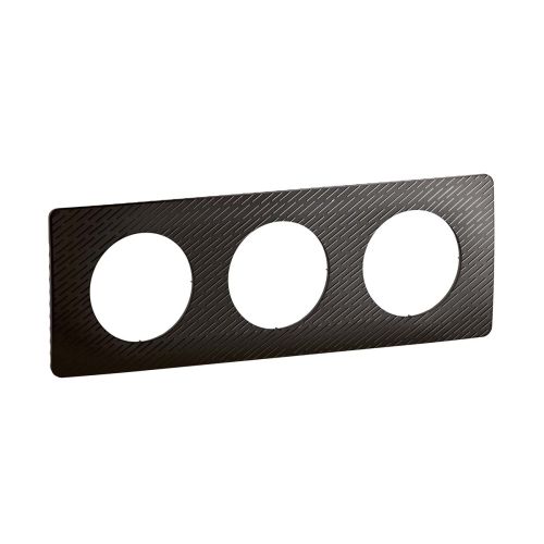 Céliane Plaque triple noir météore V2, visuel produit sur fond blanc.